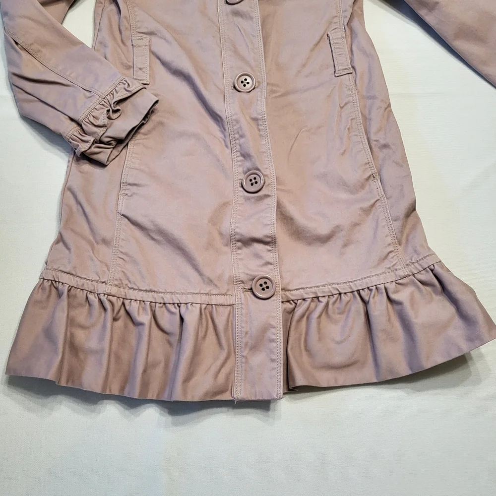 Gap Kids Girls Medium (8) Dusty Pink Mauve Ruffled Buttondown Light Jacket